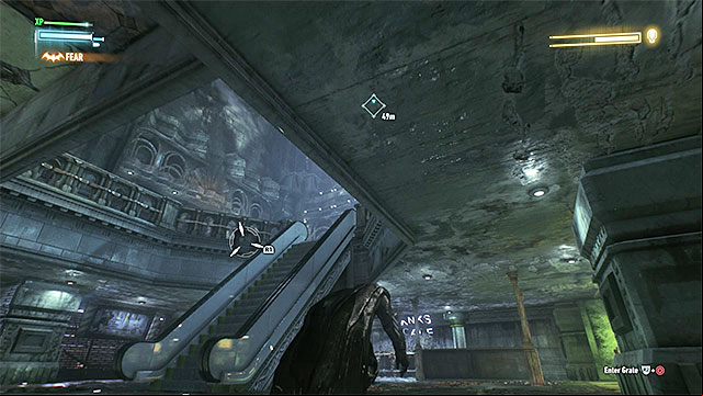 Get near the moving stairway and wait until the Arkham Knight stops observing it - Arkham Knight - fourth encounter (direct confrontation) | Boss fights - Boss fights - Batman: Arkham Knight Game Guide & Walkthrough