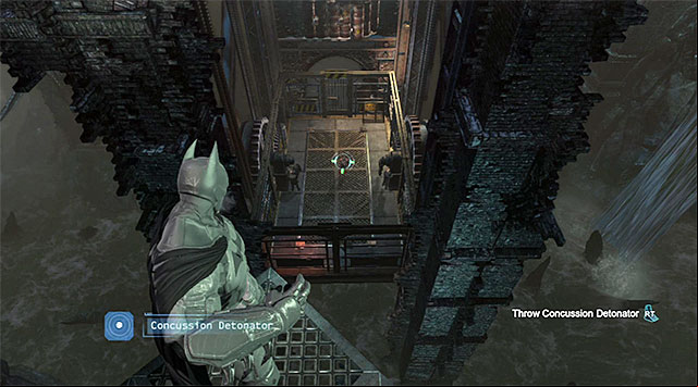 Attack the enemies on the elevator by surprise - Uplink the National Criminal Database to the batcomputer | Main storyline - Main storyline - Batman: Arkham Origins Game Guide