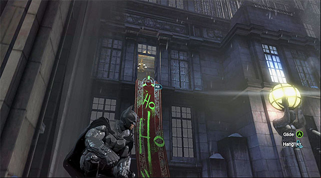 Use the hook to reach the window - Gain access to the penthouse - upper floors | Main storyline - Main storyline - Batman: Arkham Origins Game Guide