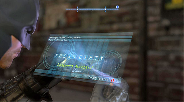 After you have won the fight, take a look around for the control and hack into it, using the Cryptographic Sequencer (the screenshot) - Black Mask | Most Wanted - Most Wanted - Batman: Arkham Origins Game Guide