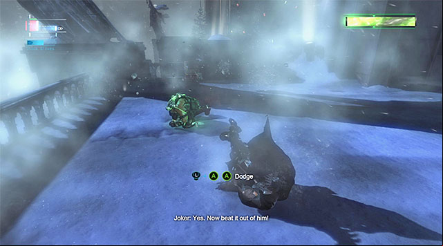 The slam into the ground by the boss - Bane | Boss fights - Boss fights - Batman: Arkham Origins Game Guide