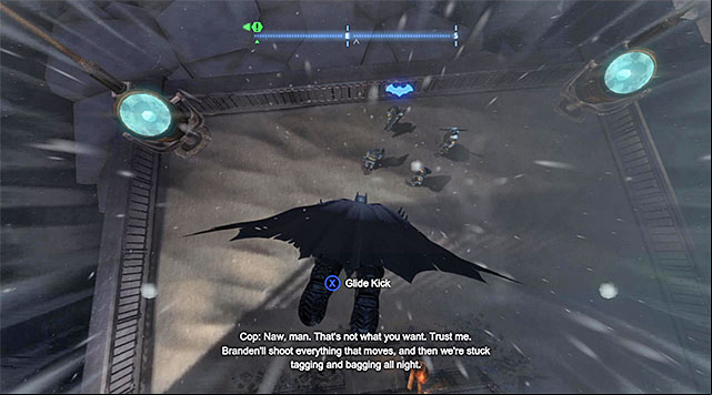 Jump down onto the enemies to attack them from above - Warn Gordon about the bombs | Main storyline - Main storyline - Batman: Arkham Origins Game Guide