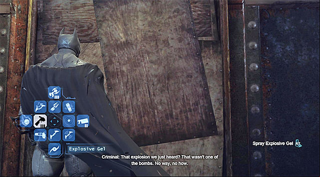 You need to destroy this wall fragment - Disarm the bomb in the train station | Main storyline - Main storyline - Batman: Arkham Origins Game Guide