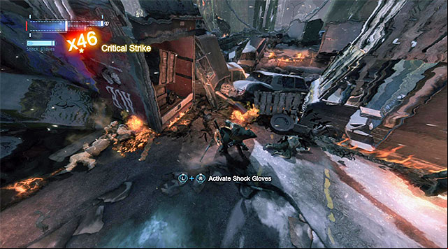 Just like usually, use the shock gloves to your advantage - Disarm the bomb at the north pillar | Main storyline - Main storyline - Batman: Arkham Origins Game Guide