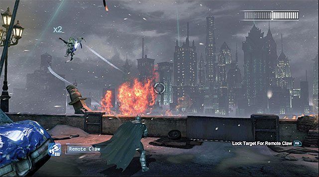 Wait for opportunities to immobilize the boss again - Defeat Firefly | Main storyline - Main storyline - Batman: Arkham Origins Game Guide