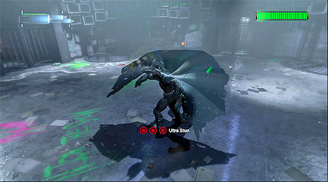 Start by stunning Bane with the cape - Defeat Bane #2 | Main storyline - Main storyline - Batman: Arkham Origins Game Guide