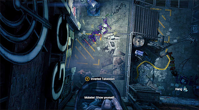 You need to be over the gangster with the hostage - Deactivate the jamming signal | Main storyline - Main storyline - Batman: Arkham Origins Game Guide