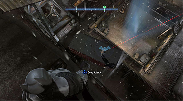 The other one of the snipers is deployed to the North of here - Gain access to the Final Offer | Main storyline - Main storyline - Batman: Arkham Origins Game Guide