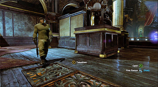 You can use the ages under the floor for hiding and while planning silent takedowns - Gain access to Penguins office - Theatre | Main storyline - Main storyline - Batman: Arkham Origins Game Guide