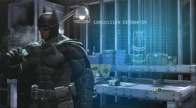 A new gadget - Acquire the concussion detonator at the Batcave | Main storyline - Main storyline - Batman: Arkham Origins Game Guide