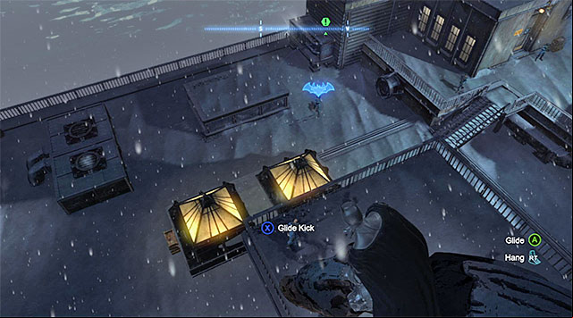 The gargoyles provide a good look over the entire rooftop - Gain access to the GD via the rooftop | Main storyline - Main storyline - Batman: Arkham Origins Game Guide