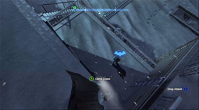 One of the enemies can walk away from the buildings entrance. - Gain access to the GD via the rooftop | Main storyline - Main storyline - Batman: Arkham Origins Game Guide