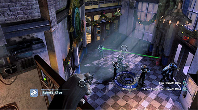 Pull the tank towards one of the enemies - Access the GD servers - side rooms | Main storyline - Main storyline - Batman: Arkham Origins Game Guide