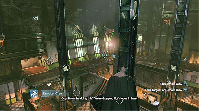 You can hang an enemy directly under a vantage point - Access the GD servers - bullpen | Main storyline - Main storyline - Batman: Arkham Origins Game Guide