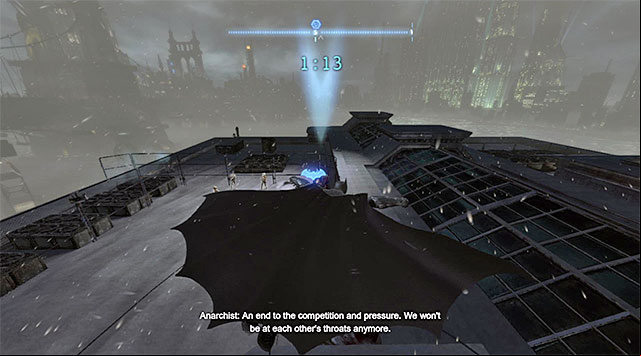 The rooftop where there is the first bomb - Anarky | Most Wanted - Most Wanted - Batman: Arkham Origins Game Guide