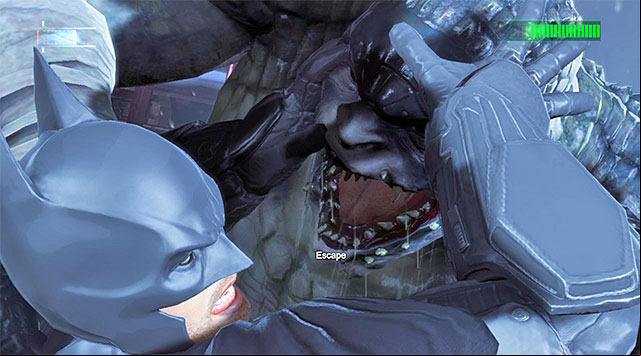 Tap the action button rhythmically to free yourself - Killer Croc | Boss fights - Boss fights - Batman: Arkham Origins Game Guide