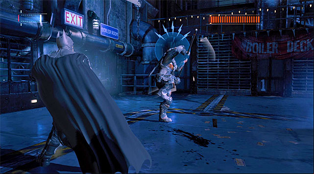 Boss will be trying to attack Batman on a regular basis - Deathstroke | Boss fights - Boss fights - Batman: Arkham Origins Game Guide