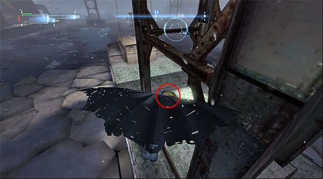 Start gliding, perform a turn in mid-air and land onto the second pressure plate (the screenshot) - The best hidden datapacks - Extortion File 11 (Gotham Pioneers Bridge) | Enigma Datapacks - Enigma Datapacks - Batman: Arkham Origins Game Guide
