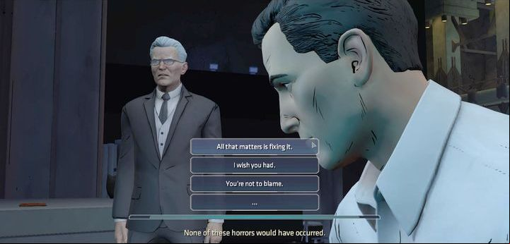 Regardless of your choices, the following parts of the chapter will be the same in both cases - Chapter 3 - On the Trail | Walkthrough - Episode 5: City of Light - Batman: The Telltale Games Series Game Guide