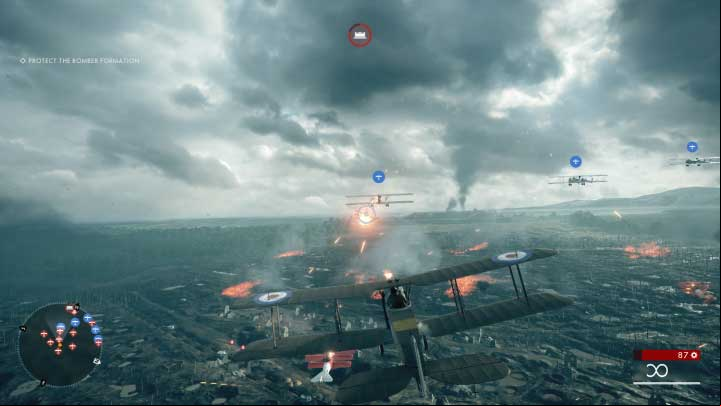 In the last phase of the mission you must defend allied bombers - Friends in High Places | Walkthrough - Walkthrough - Battlefield 1 Game Guide