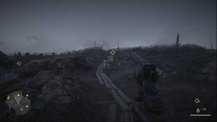 In the trenches you can shoot the enemies with a revolver or a picked up rifle - they are split and fighting them isnt that hard - Friends in High Places | Walkthrough - Walkthrough - Battlefield 1 Game Guide