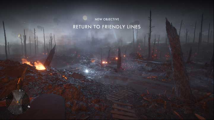In the final part of the mission you must drag a soldier on your back and you cannot use weapons - Friends in High Places | Walkthrough - Walkthrough - Battlefield 1 Game Guide