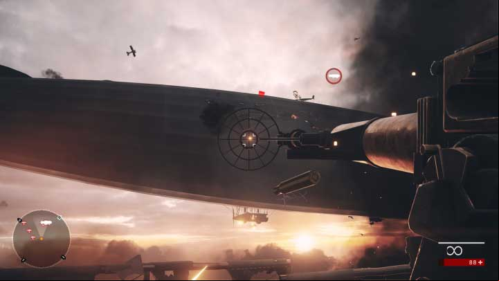 Your last task is to destroy the airship with an anti-aircraft weapon placed on another airship - Friends in High Places | Walkthrough - Walkthrough - Battlefield 1 Game Guide