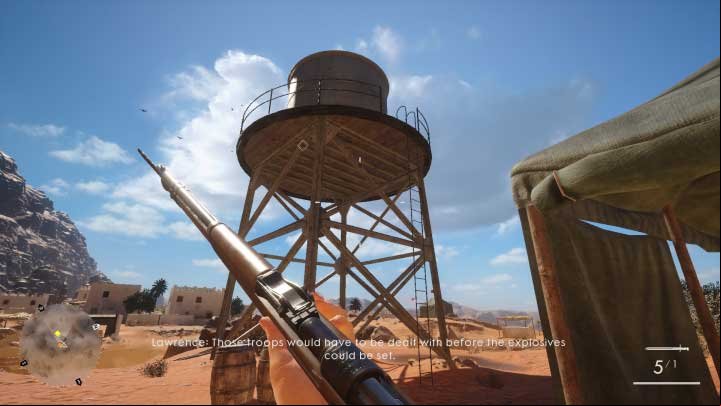 The first thing you must do at the start of the mission is eliminating the sniper on the water tower on the right side - Nothing is Written | Walkthrough - Walkthrough - Battlefield 1 Game Guide