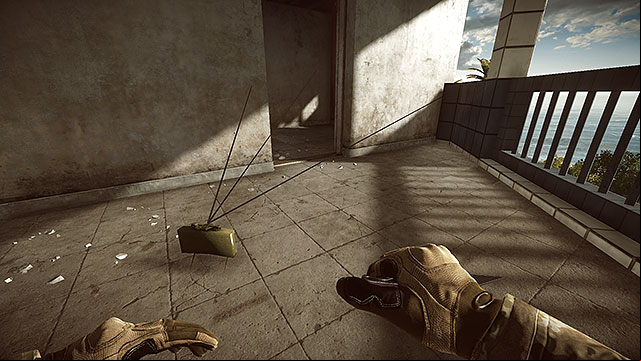 If there is any vertical surface in front of the mine, this is where the wires will attach - Recon Class - Classes / Functions - Battlefield 4 - Game Guide and Walkthrough