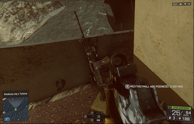 You can find this weapon on the Titan's upper deck, right after the cutscene where the ship breaks into halves and you jump with your team over to the other side - 3 - The South China Sea (weapons) - Hidden dog tags and weapons - Battlefield 4 - Game Guide and Walkthrough