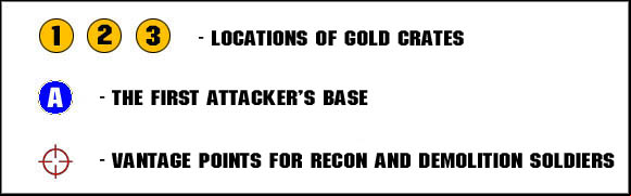 The map descriptions have been divided into two parts - the first one describes the map structure - Basics - Gold Rush mode assumptions - Battlefield: Bad Company - Game Guide and Walkthrough