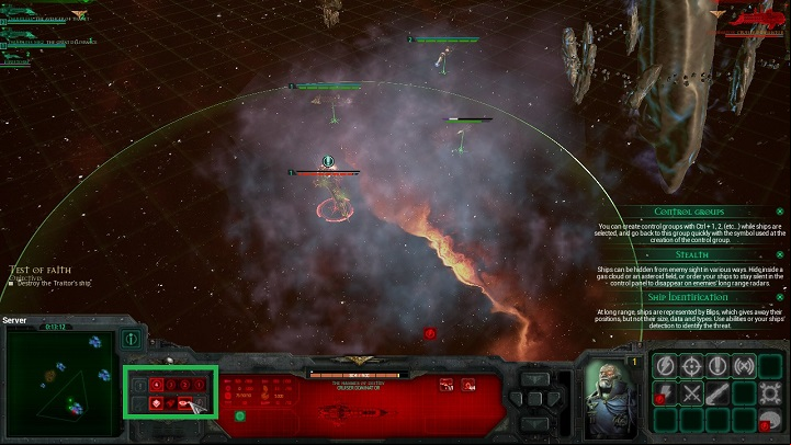 Pay attention to the area marked with the green square on the screenshot above - The HUD - Gameplay basics - Battlefleet Gothic: Armada - Game Guide and Walkthrough