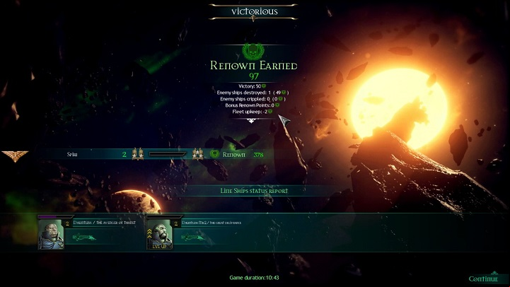 The iral and the officers get Renown Points after a completed mission. - Experience - Gameplay basics - Battlefleet Gothic: Armada - Game Guide and Walkthrough