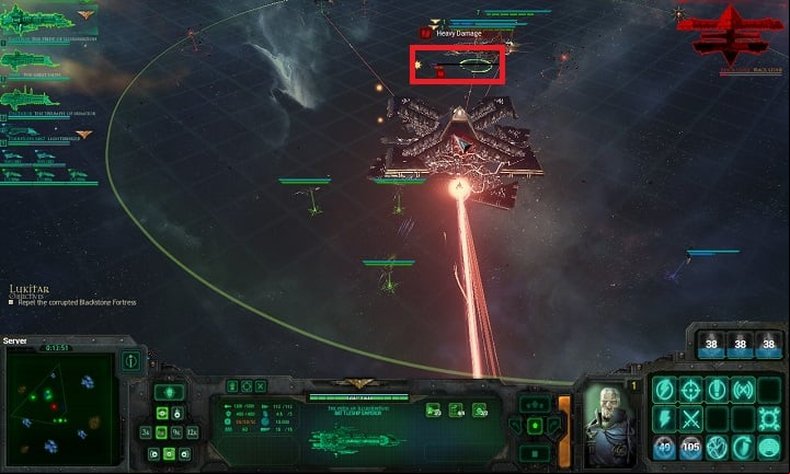 In spite of its spectacular size and it firepower, the fortress is not too much of a challenge for the allied forces - Chapter IV - 12th Black Crusade - Campaign - Battlefleet Gothic: Armada - Game Guide and Walkthrough
