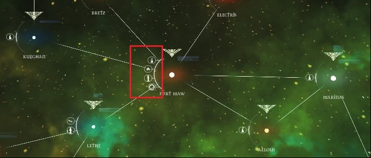 By each planet of the system, you find icons that represent properties on that planet - Basics - Campaign - Battlefleet Gothic: Armada - Game Guide and Walkthrough