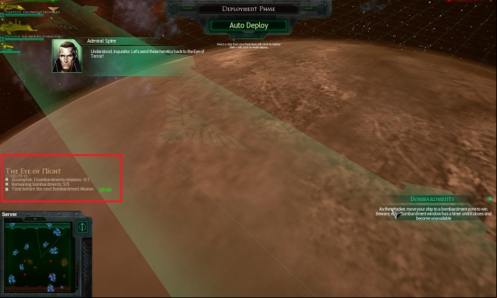 The above screenshot presents mission objectives - Chapter II - The Eye of Night - Campaign - Battlefleet Gothic: Armada - Game Guide and Walkthrough