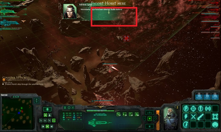 Zones that the ship has to reach will be encircled on the map and they will be provided with descriptions - Chapter II - The Eye of Night - Campaign - Battlefleet Gothic: Armada - Game Guide and Walkthrough