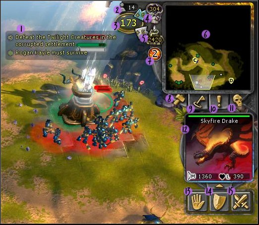 1 - Description of current mission objectives (in PvE) - Interface - Battle interface - Interface - BattleForge - Game Guide and Walkthrough
