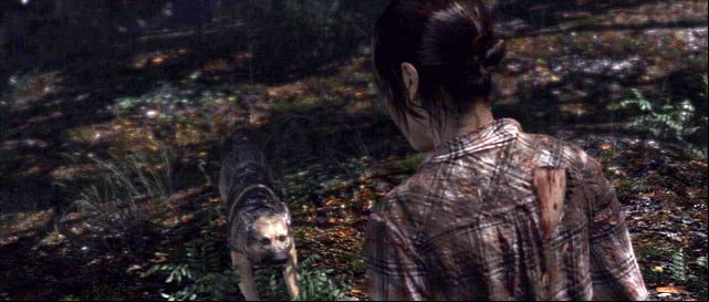During the fight with the dogs, you need to follow quickly the instructions appearing on the screen - Hunted | Beyond - Walkthrough - Beyond Two Souls Guide