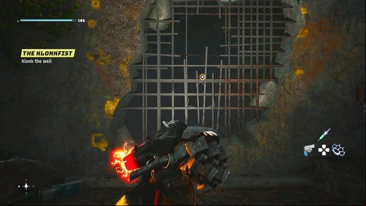 Use the Old World Klonkfist to attack the wall three times and open the age to the rest of this location - Biomutant: The Tribe War Begins - walkthrough - Main tasks - Biomutant Guide