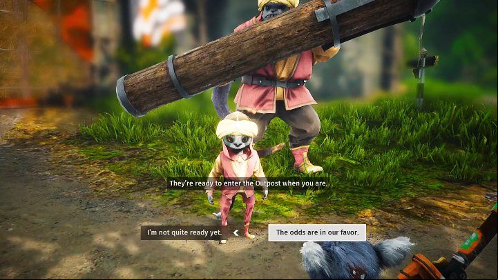 Talk to the smaller Myriad warrior and say that you are ready for the attack, and the larger one will immediately break down the door of the Jagni tribe outpost - Biomutant: The Tribe War Begins - walkthrough - Main tasks - Biomutant Guide