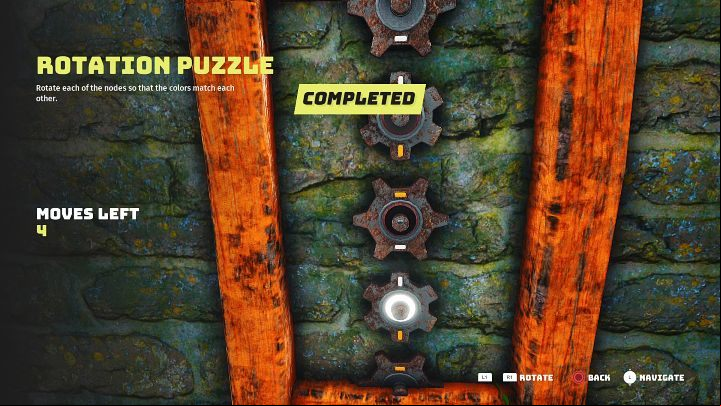 Now you have to complete a simple rotation puzzle in order to navigate to the drawbridge that will allow allied warriors to enter the outpost - Biomutant: The Tribe War Begins - walkthrough - Main tasks - Biomutant Guide