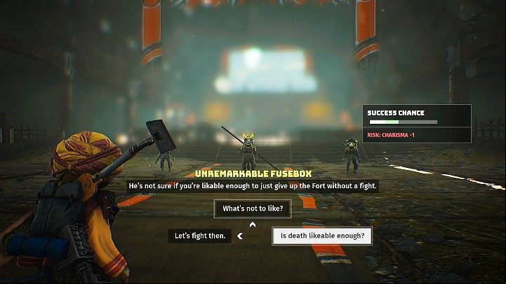 The last stage of conquering the enemy fort is facing Sifu - if you want, you can try to convince the leader to surrender (charisma required) or fight him - Biomutant: The Tribe War - walkthrough - Main tasks - Biomutant Guide