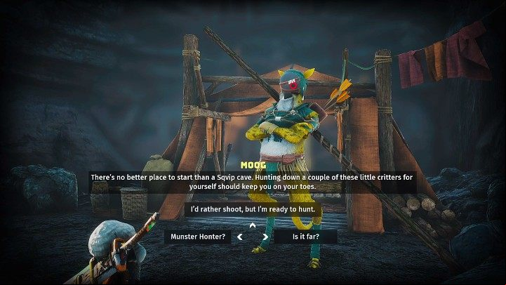 During the conversation with Moog, you will learn what the monster hunter profession is all about - Biomutant: Gizmo - walkthrough - Main tasks - Biomutant Guide