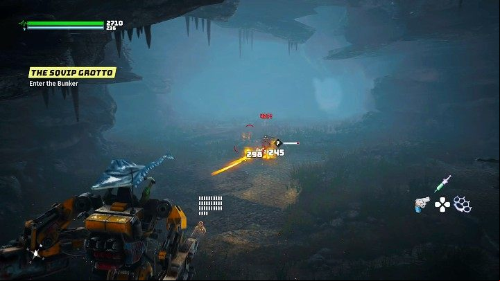 After entering the cave, deal with the enemies that will stand in your way, then get out of the Mekton, enter the bunker and take the elevator down - Biomutant: Gizmo - walkthrough - Main tasks - Biomutant Guide
