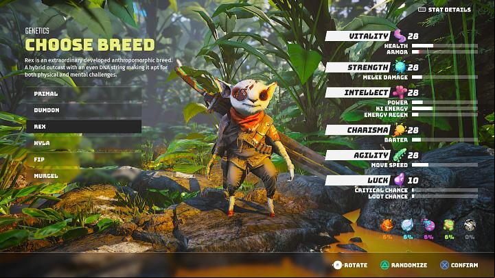The first step in creating a new character in Biomutant is to choose the origin (breed) - Biomutant: Character creation - Basics - Biomutant Guide