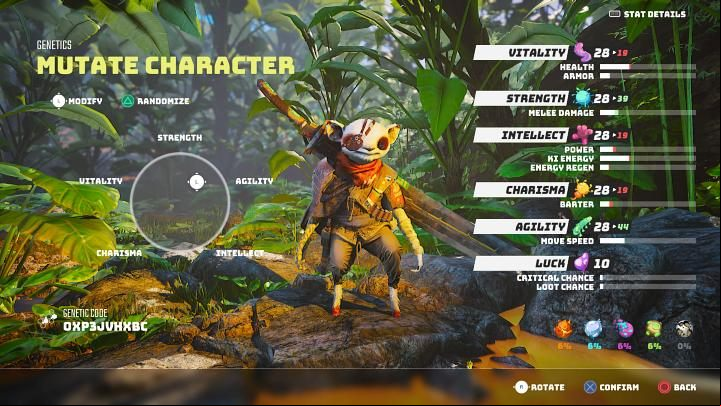 The second step of creating your hero in Biomutant is to determine the attributes - Biomutant: Character creation - Basics - Biomutant Guide