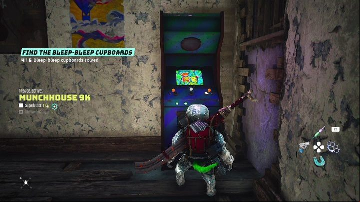 You will find the fourth Bleep-bleep in a small building - it is to the right of the door - Biomutant: A Bleep-bleep Pursuit - walkthrough - NPC quests - Biomutant Guide