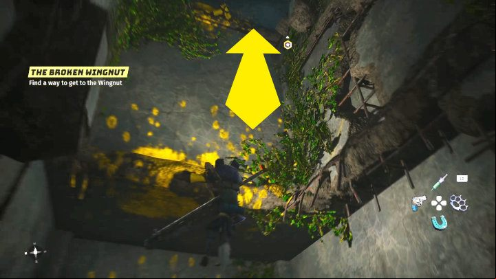 When you reach the room with yellow spots on the wall, jump up and grab the edge, then jump to the upper floor - Biomutant: Whiz - walkthrough - Main quests - Biomutant Guide