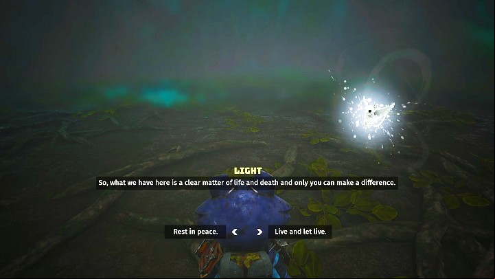 When Lupa-Lupin's health drops to zero, the fight with the final boss of Biomutant will be over and you will have to decide the fate of the defeated predator - Biomutant: End of the World - walkthrough - Main quests - Biomutant Guide